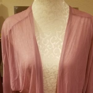 NWOT Rose Pink Sheer w/Embossed print Lindsay
